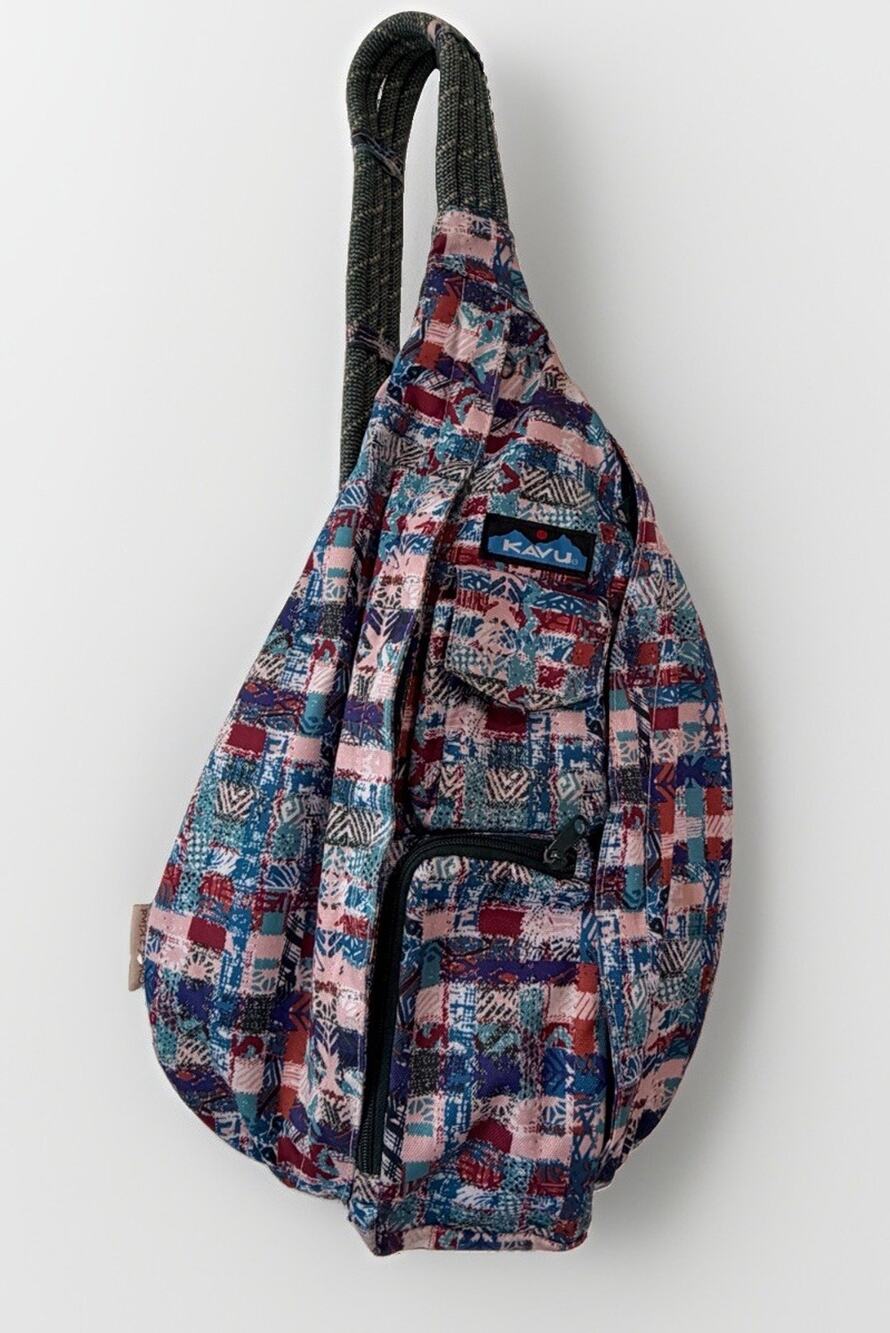 KAVU Rope Bag Canvas Sling Backpack Crossbody Southwestern Geometric Pattern